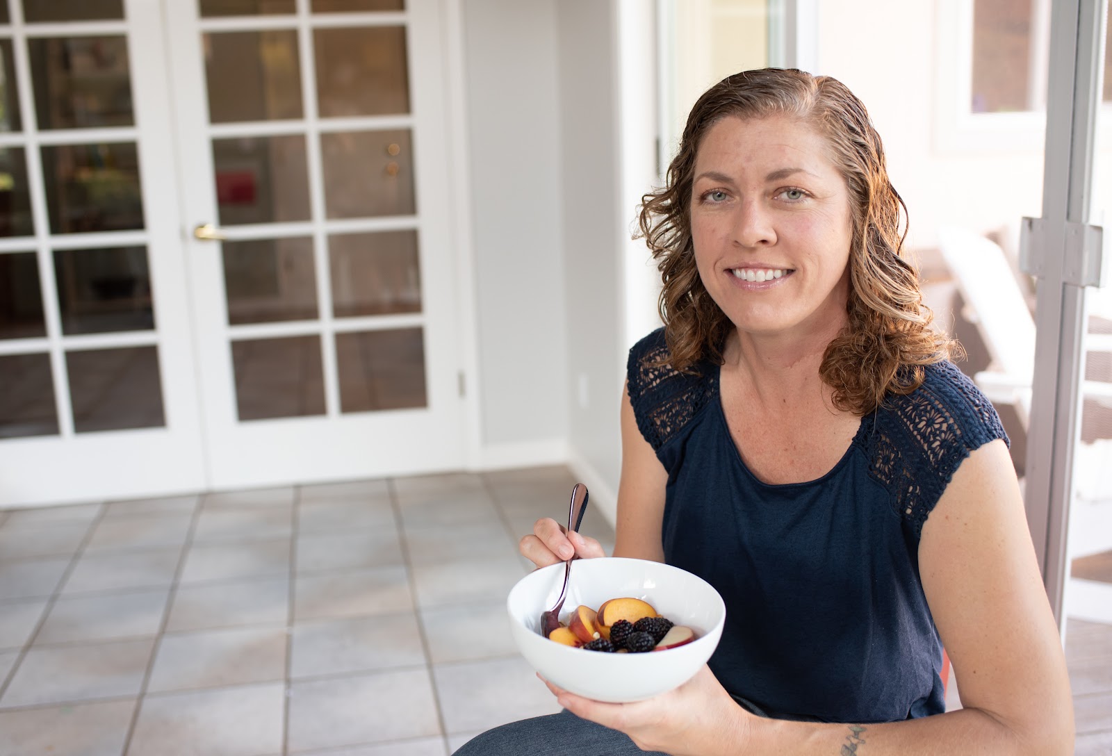 Client with berries